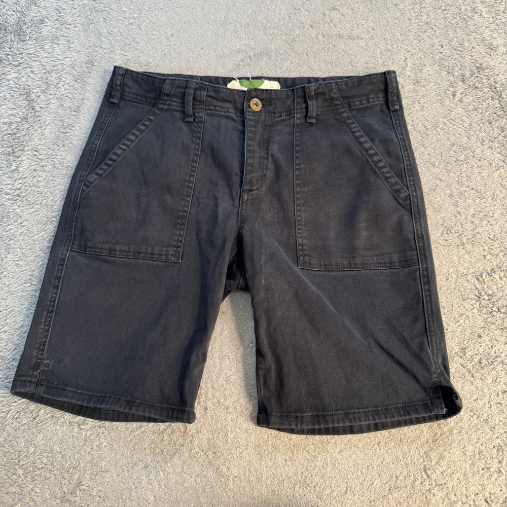 Anthropologie Women Utility Chino Shorts 29 Black Stretch Cotton Patch Pockets